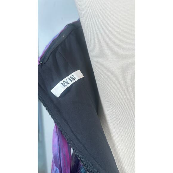 Rene Ruiz Women Strapless Dress |Size 4 | Purple Multicolor Sequin Evening Gown - Picture 9 of 9